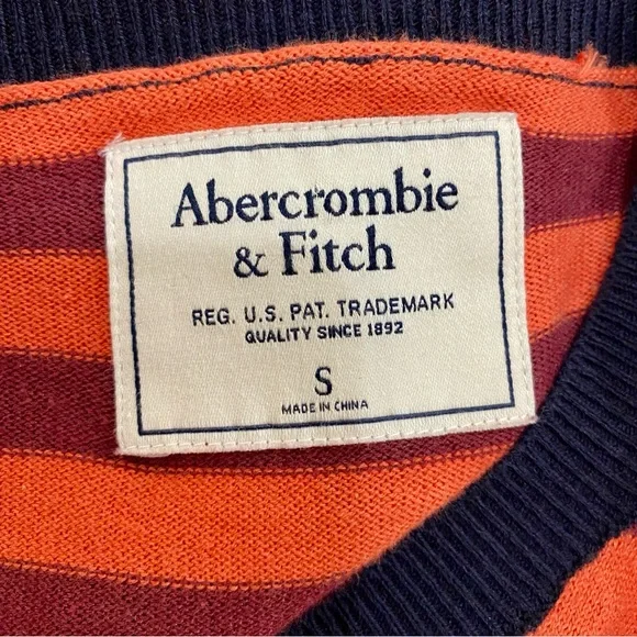 Abercrombie & Fitch Orange & Navy Striped Butterfly Pullover - Picture 5 of 9